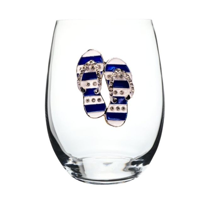 The Queens' Jewels Flip Flop Stemless Wineglass